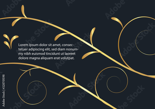 abstract background flower,Gold color,vector illustrations
