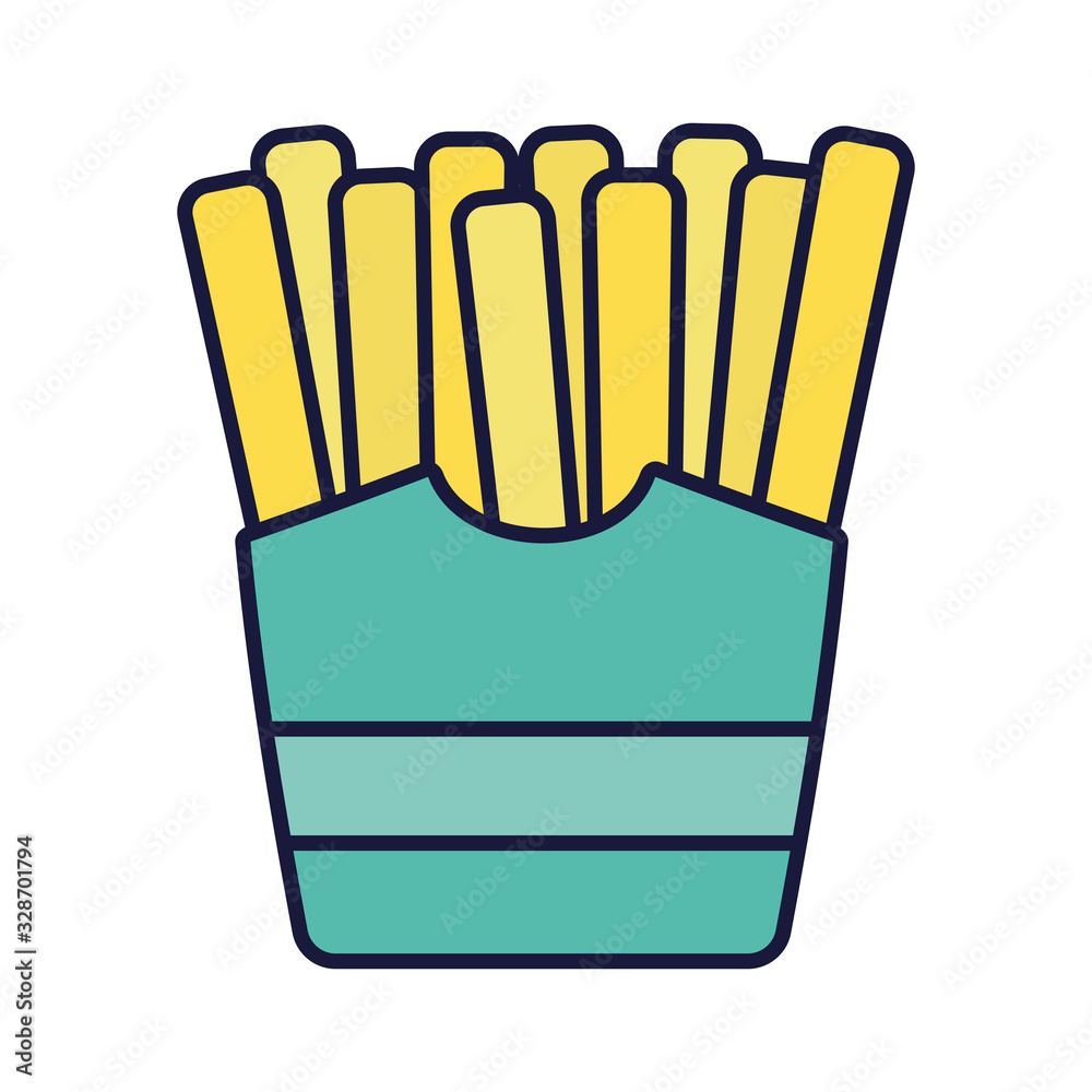 french fries in box fast food cartoon icon style design french fries in box fast food cartoon icon style design