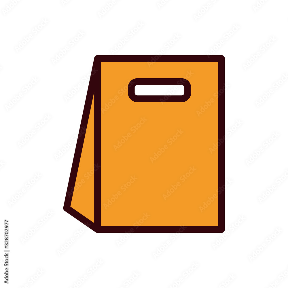 Isolated shopping bag line and fill style icon vector design Isolated shopping bag line and fill style icon vector design