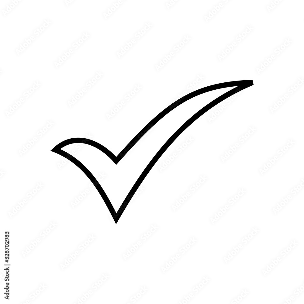 Check icon isolated on white background. check mark icon. check list button icon. Tick Check icon isolated on white background. check mark icon. check list button icon. Tick