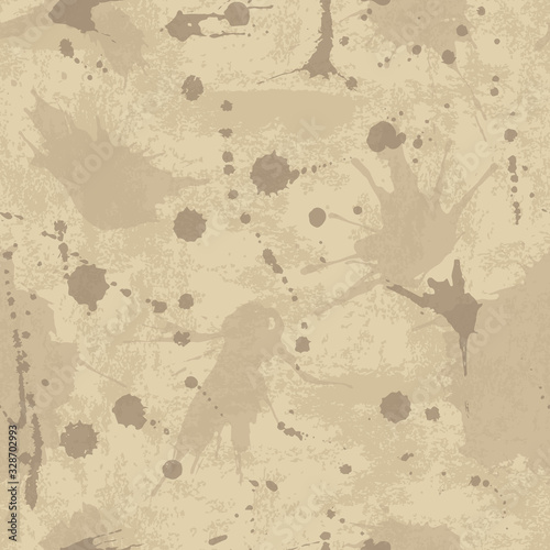 Vector seamless pattern with drops and splashes. Grunge background.