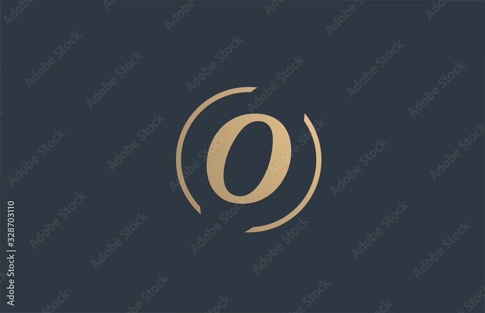gold golden yellow alphabet letter O logo icon design for business company