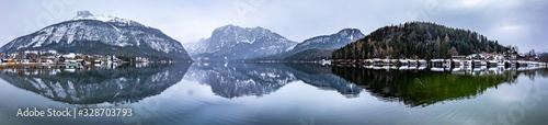 Fototapeta Naklejka Na Ścianę i Meble -  Landscape of Altausseer lake in Styria, Austria in winter
