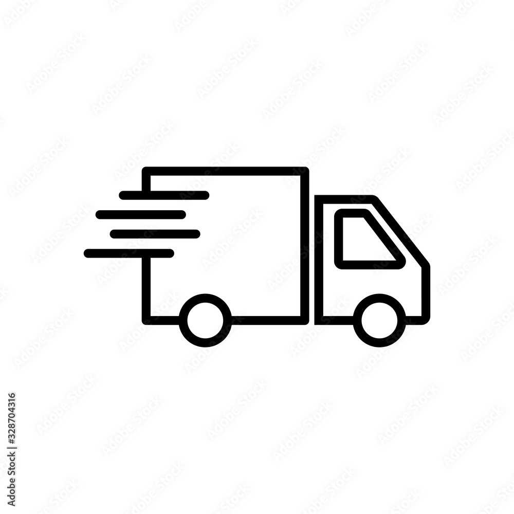 Vetor do Stock: Delivery Icon isolated on white background. Fast Delivery  Icon. Fast shipping delivery truck. Truck icon delivery