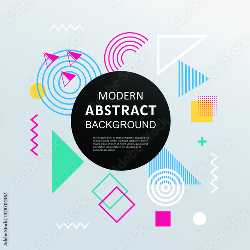 Modern geometric abstract pattern color full design with square badge. EPS 10 Vector. Use for background modern design  template  cover  decorated  brochure  flyer.