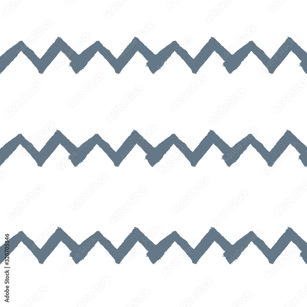 Naklejka premium Hand drawn Seamless Blue chevron Repeat Vector Pattern. Blue.