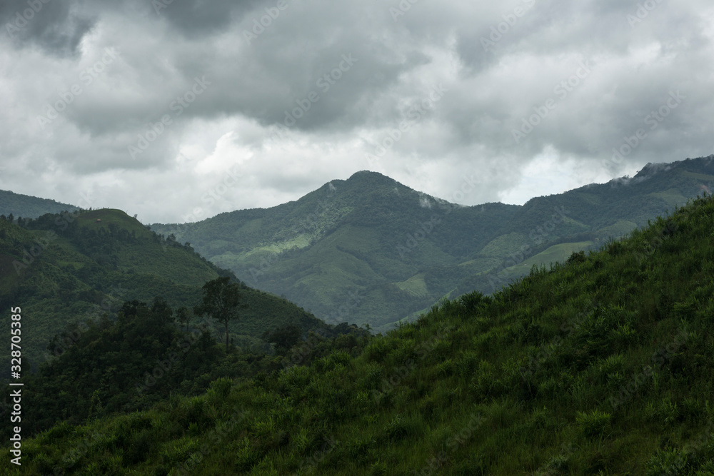 Fototapeta premium Beautiful mountain view at the north of thailand