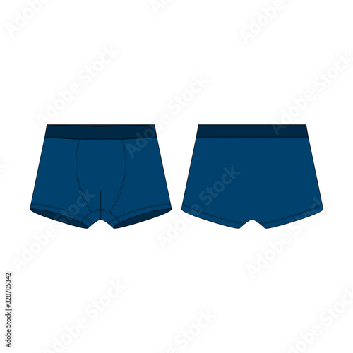 Blue boxers knickers underwear for boys isolated on white background.