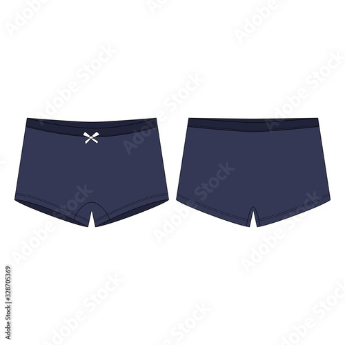 Mini short knickers underwear for children's on white background.