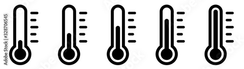 Weather Sign. Temperature icon set. Temperature Scale Symbol. Warm cold Symbol - stock vector.