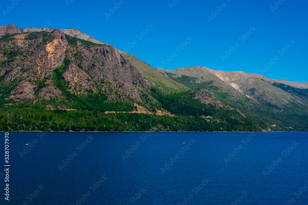 View of Gutierrez Lake and the mountains. Bariloche, Argentina