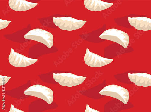 Shrimp Dumplings Dim Sum Vector Seamless Background Wallpaper-01