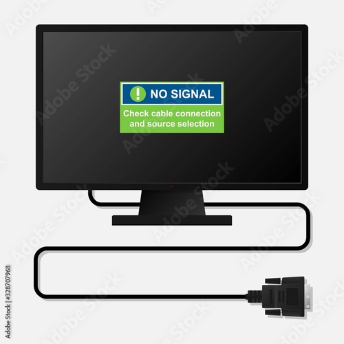 No Signal Message on Monitor Screen When Disconnected Cable