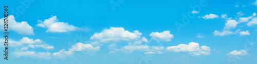 Fototapeta Naklejka Na Ścianę i Meble -  Sky clouds banner background. Perfect skyline, blue sky with clouds