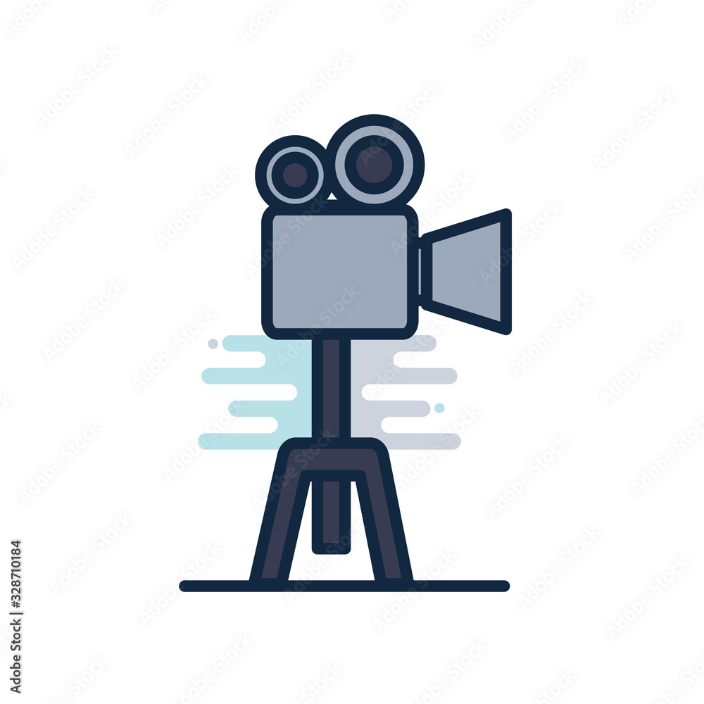 videocamera line fill block style icon vector design