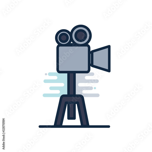 videocamera line fill block style icon vector design
