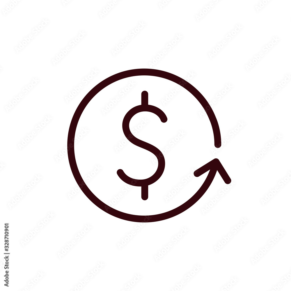 Isolated dollar with arrow line and fill style icon vector design Isolated dollar with arrow line and fill style icon vector design