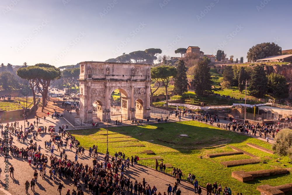 Arch of Constantine in Rome taken from the colosseum