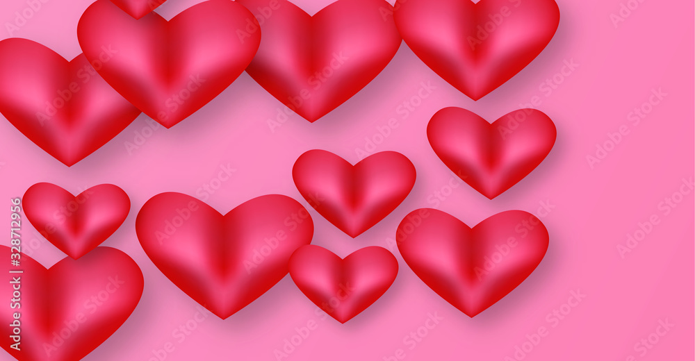 Valentine's day design with pink color background