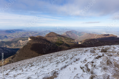 View of a winter landscape in the Drôme Provençale near Dieulefit photo