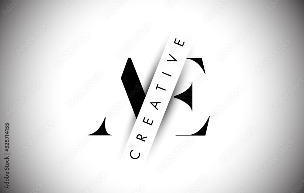 Vetor de AE A E Letter Logo with Creative Shadow Cut and Overlayered ...