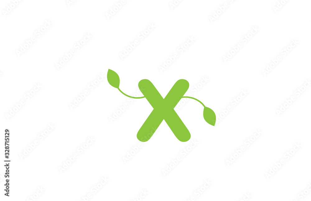 green leaf leafs letter x alphabet logo design icon for company and business green leaf leafs letter x alphabet logo design icon for company and business
