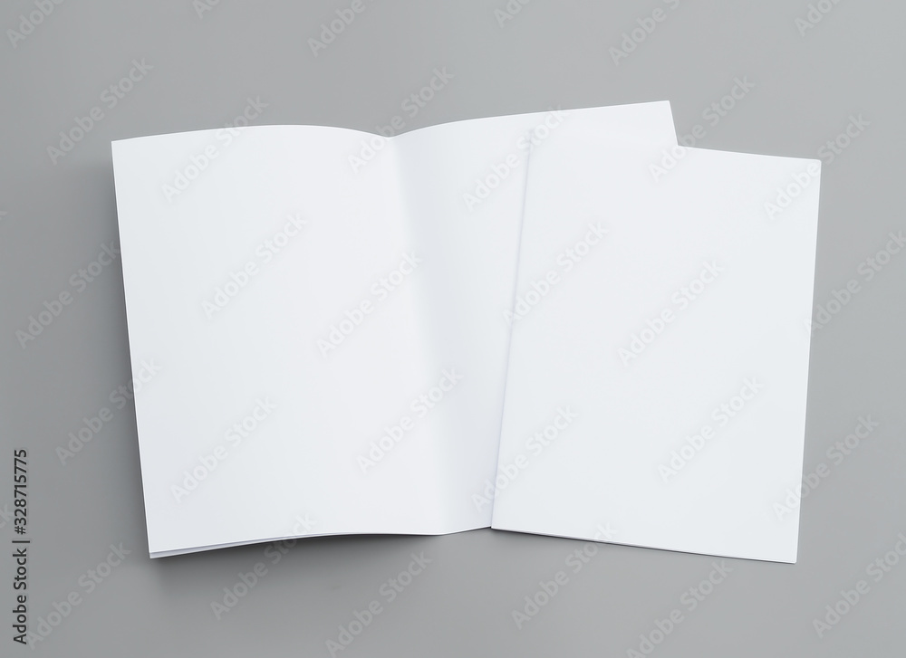 Blank portrait A4. Mock-ups white paper isolated on gray background. can use banners magazine products business texture newspaper.