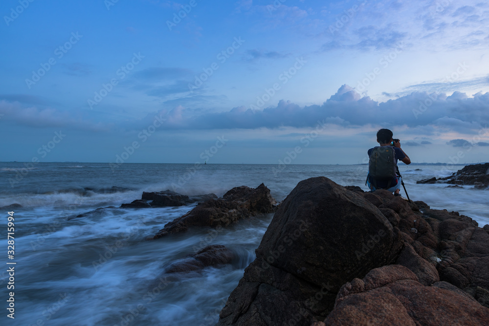 The Sea of heads of hills, rocks singular, spray flying The Sea of heads of hills, rocks singular, spray flying