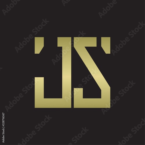 JZ Logo with squere shape design template with gold colors