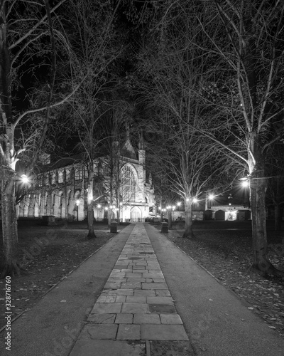 Winchester Cathedral by night