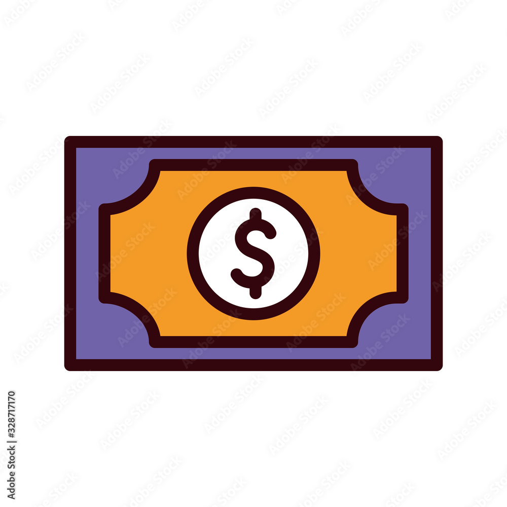 Isolated bill line and fill style icon vector design Isolated bill line and fill style icon vector design