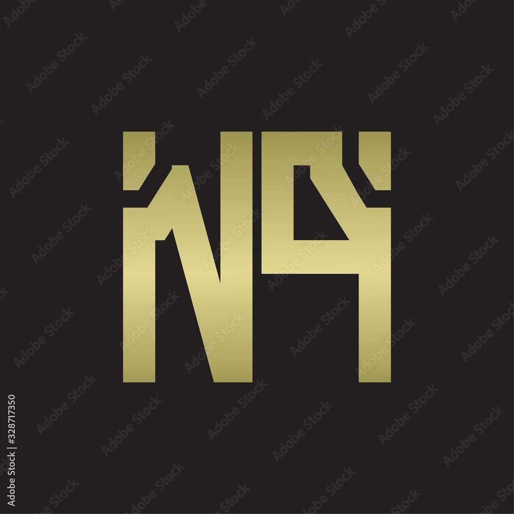 NP Logo with squere shape design template with gold colors NP Logo with squere shape design template with gold colors