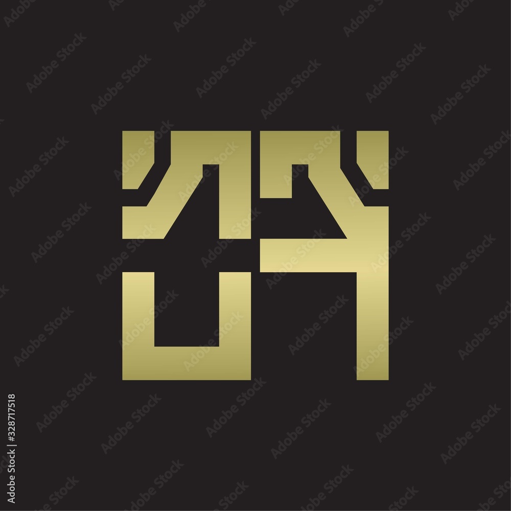 OF Logo with squere shape design template with gold colors OF Logo with squere shape design template with gold colors