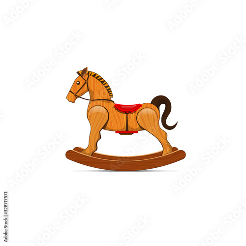 Vector Wooden Rocking horse illustration