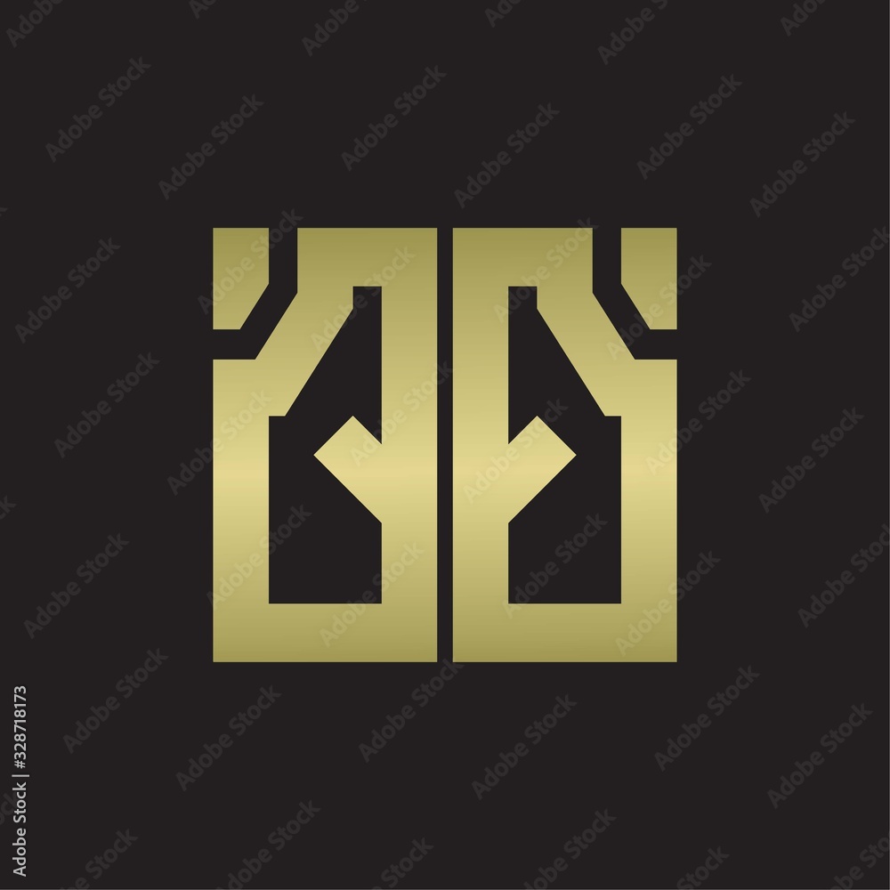 Obraz premium QQ Logo with squere shape design template with gold colors
