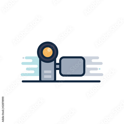 videocamera line fill block style icon vector design