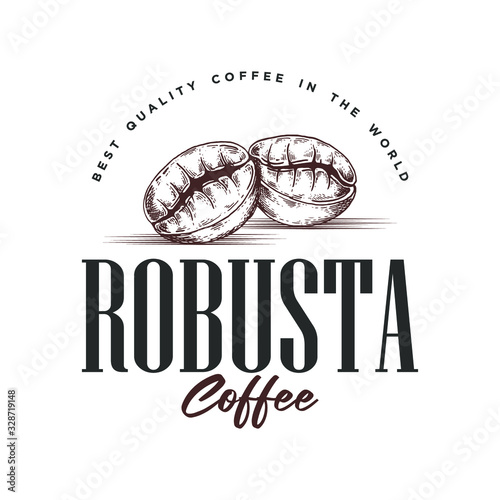 Coffee Beans Handrawn Vector for Label Product