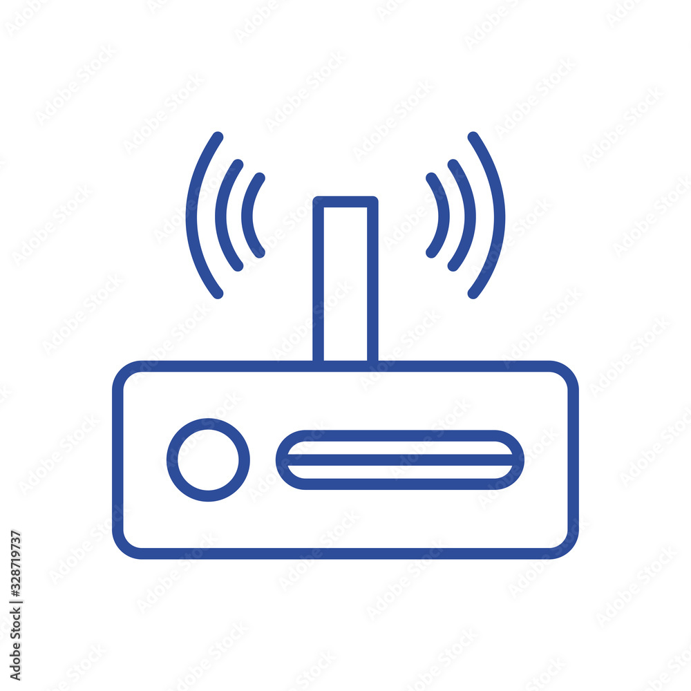 Isolated wifi machine line style icon vector design Isolated wifi machine line style icon vector design