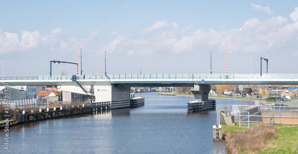 Analia Bridge over canal Gouwe between the cities of Waddinxveen and Gouda, Netherlands
