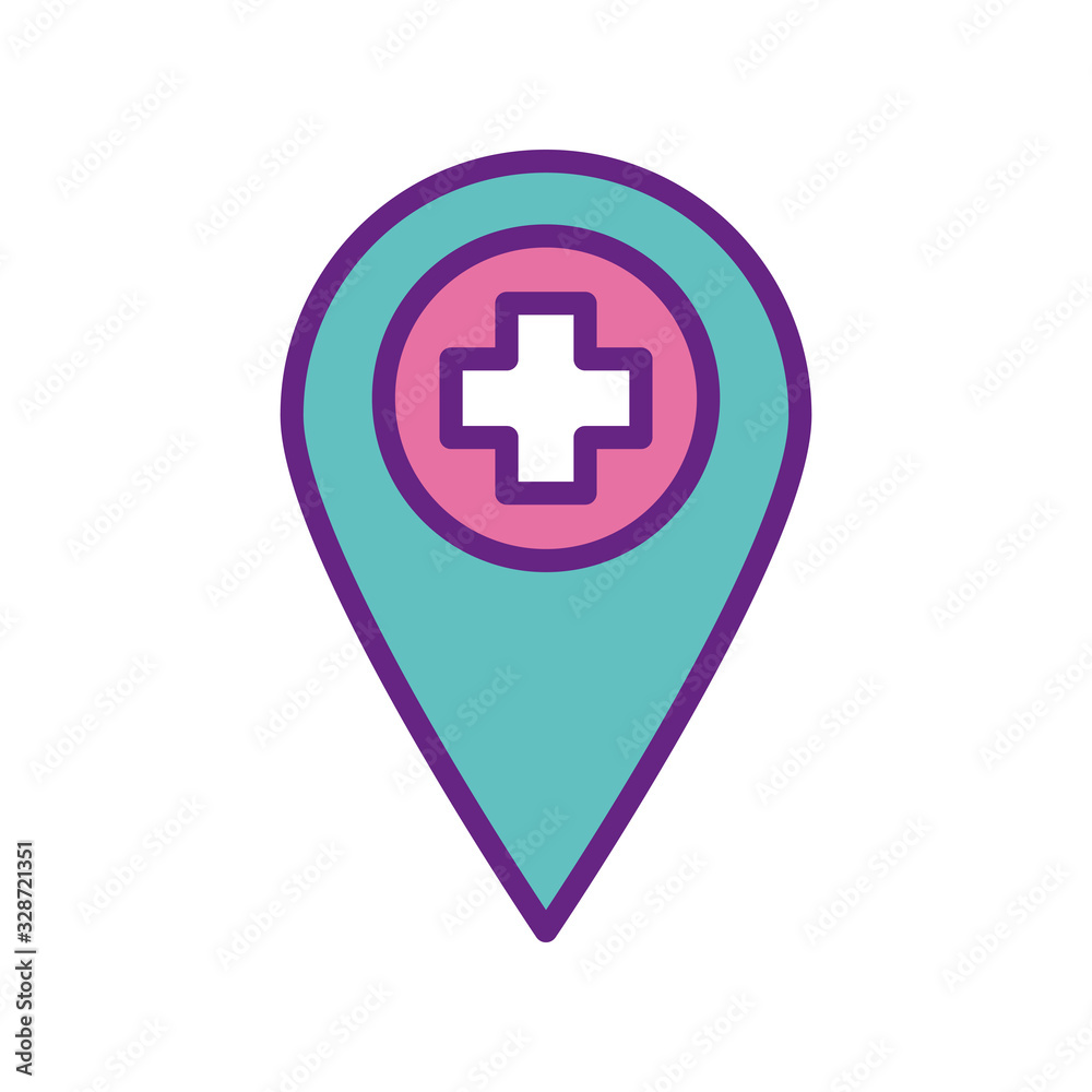 Isolated cross inside mark line and fill style icon vector design Isolated cross inside mark line and fill style icon vector design