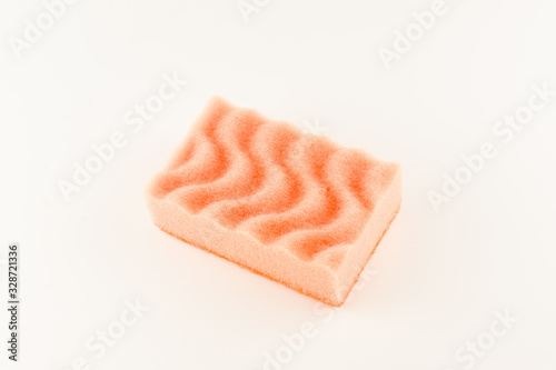 foam rubber sponges isolated on a white background for washing dishes
