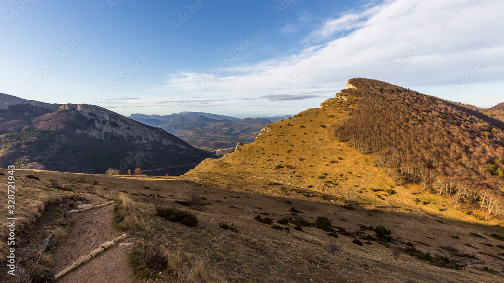 Morning hike in the Massif des Trois Becs, Drôme, France