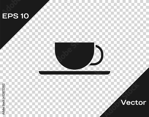 Grey Coffee cup icon isolated on transparent background. Tea cup. Hot drink coffee. Vector Illustration