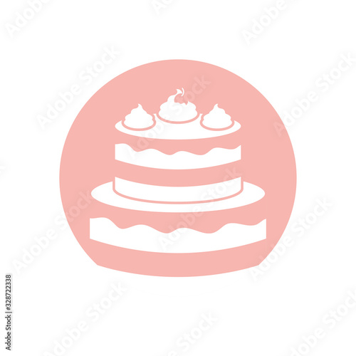 Isolated sweet cake silhouette style icon vector design