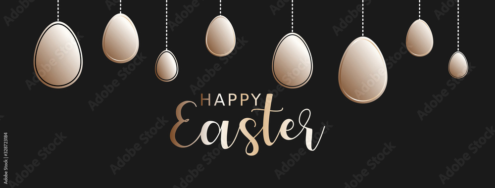 Happy Easter with black background