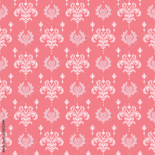 vintage floral pattern on pink background seamless Wallpaper vector graphics