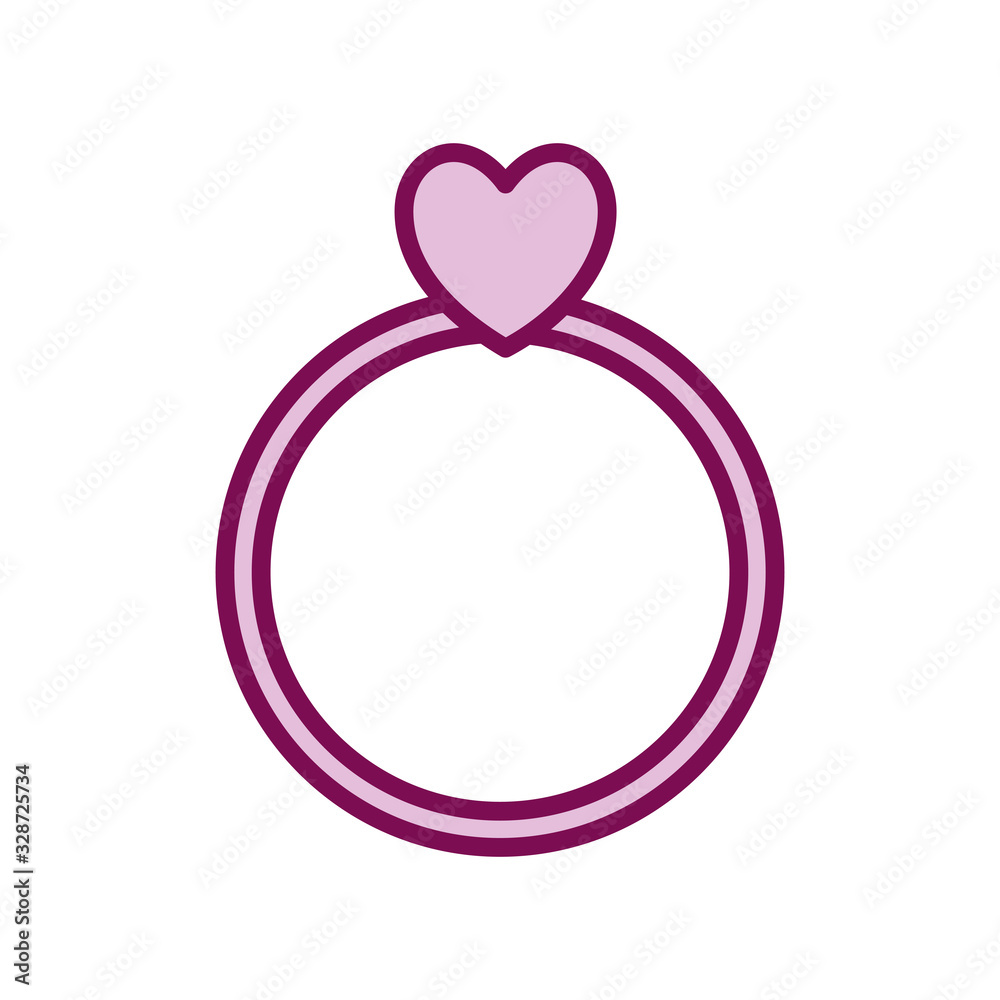heart with ring line and fill style icon vector design heart with ring line and fill style icon vector design