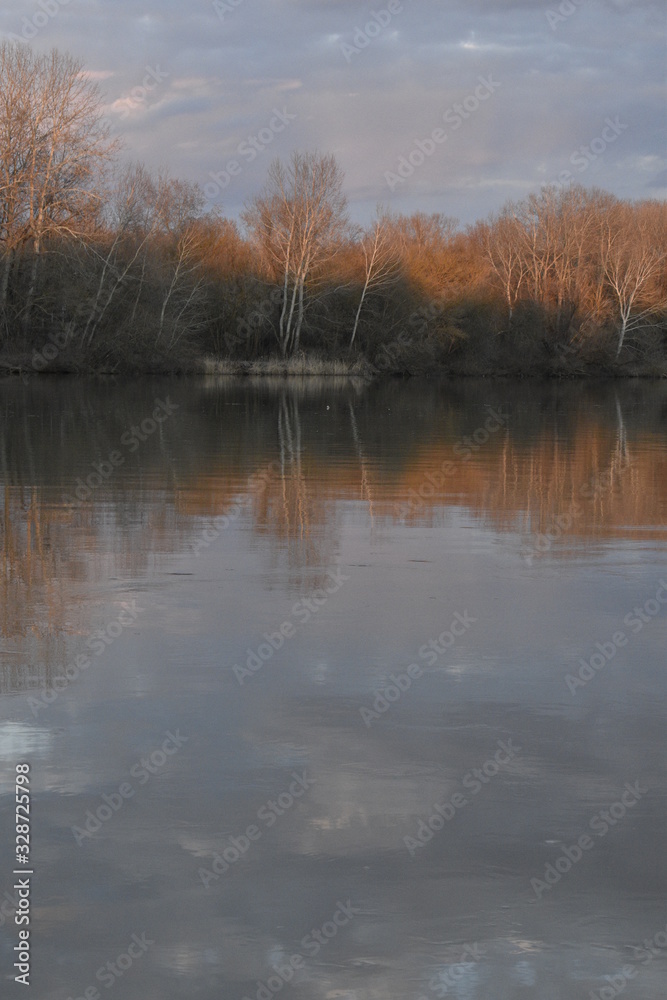 sunset over the river and the trees sunset over the river and the trees