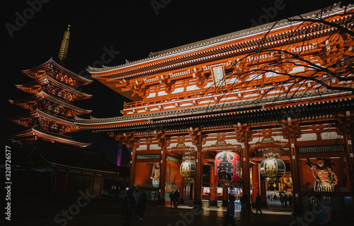 Sensoji Temple, Tokyo, Japan - February 13,2020 : Night of Sensoji Temple in Asakusa , one of landmark in Tokyo and most traveler will go to seeing and visited. © Teeranont