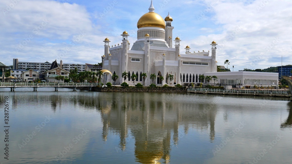 Bandar Seri Begawan, Brunei - March 06 2020: Sultan-Omar-Ali-Saifuddin-Mosque